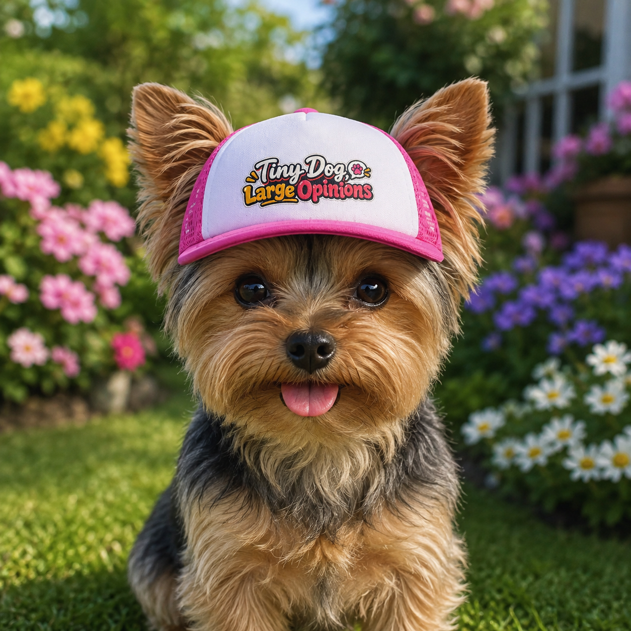 Tiny Dog Large Opinions Trucker Hat
